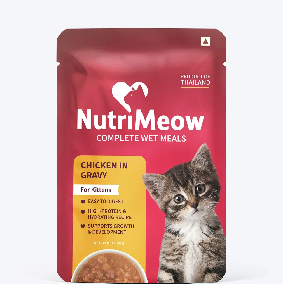 NutriMeow Chicken in Gravy Wet Food For Kitten - 80 gm