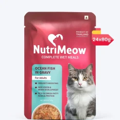 NutriMeow Oceanfish In Gravy Wet Food For Adult Cat - 80 gm