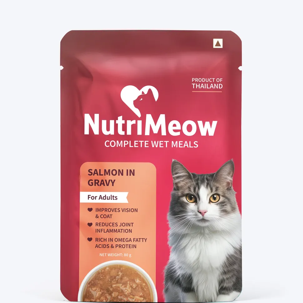 NutriMeow Salmon In Gravy Wet Food For Adult Cat - 80 gm