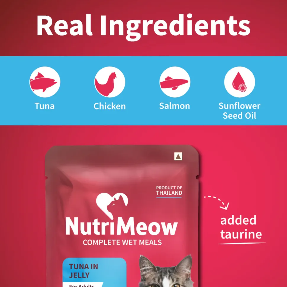 NutriMeow Tuna In Jelly Wet Food For Adult Cat - 80 gm