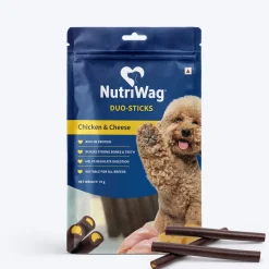 NutriWag Chicken & Cheese Duo Sticks Treats For Dog - 70 gm