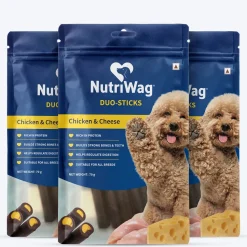 NutriWag Chicken & Cheese Duo Sticks Treats For Dog - 70 gm