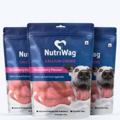 NutriWag Strawberry Calcium Chew Bones Treats For Dog