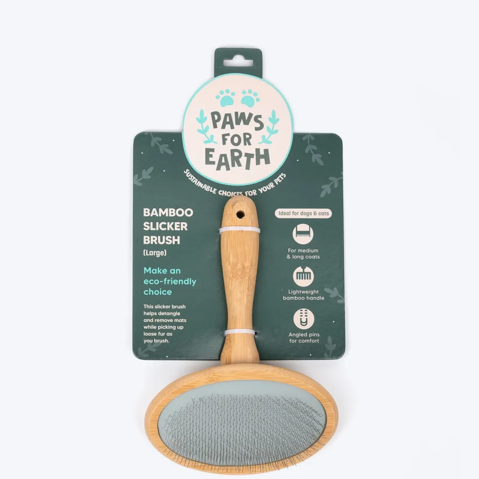 Paws For Earth Bamboo Slicker Brush For Dog & Cat - S