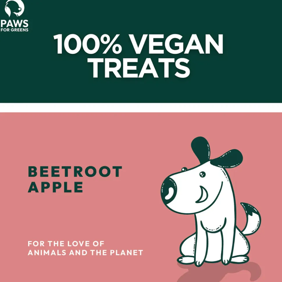Paws For Greens Vegan Beetroot & Apple Treats For Dog - 100 gm