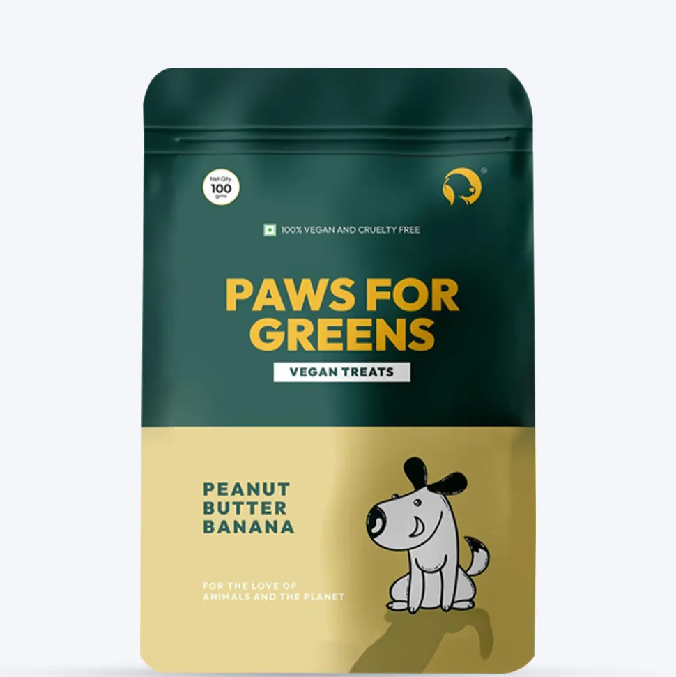 Paws For Greens Vegan Peanut Butter & Banana Treats For Dog - 100 gm