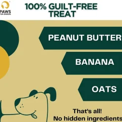 Paws For Greens Vegan Peanut Butter & Banana Treats For Dog - 100 gm