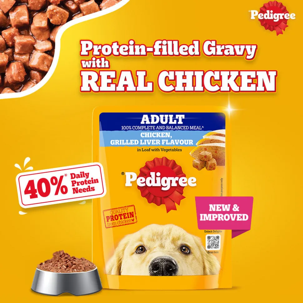 Pedigree Chicken Grilled Liver Flavour In Loaf With Vegetables Adult Dog Wet Food - 70 gm Packs