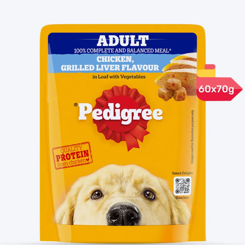 Pedigree Chicken Grilled Liver Flavour In Loaf With Vegetables Adult Dog Wet Food - 70 gm Packs