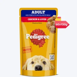 Pedigree Chicken & Liver Chunks In Gravy Adult Dog Wet Food - 130 g
