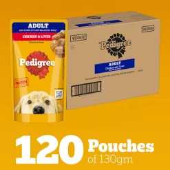 Pedigree Chicken & Liver Chunks In Gravy Adult Dog Wet Food - 130 g