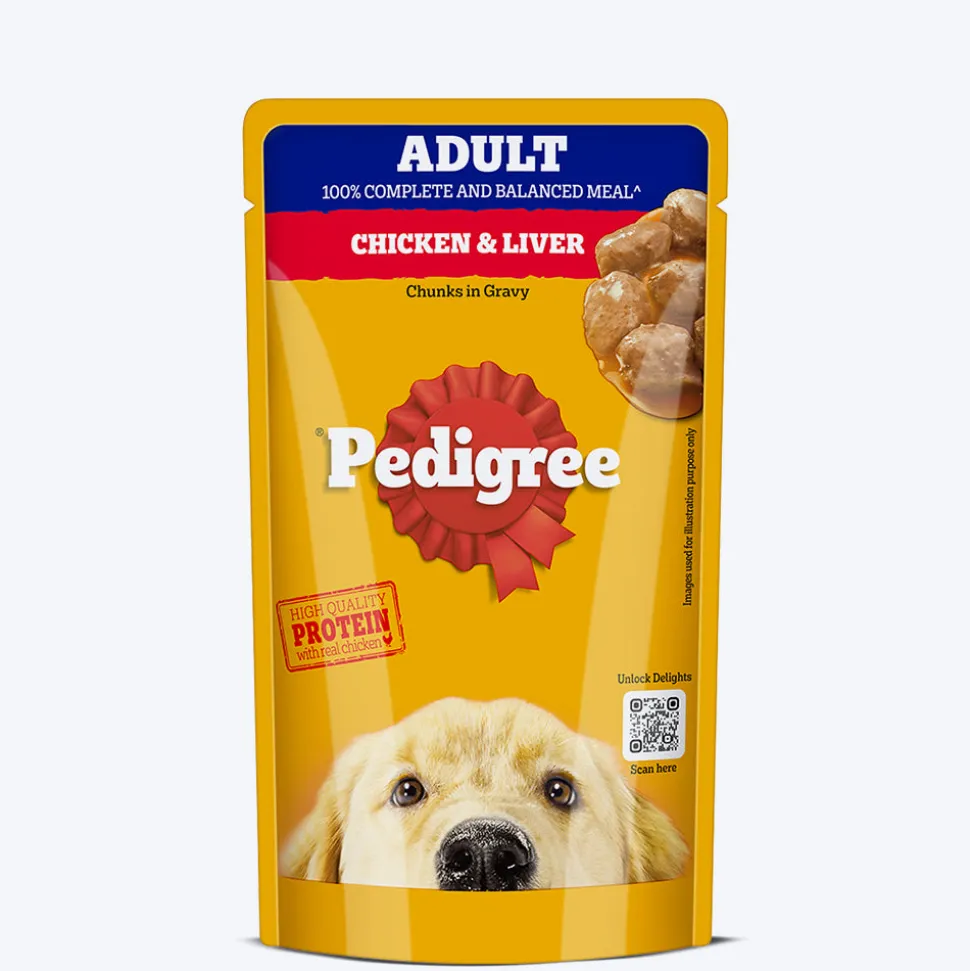 Pedigree Chicken & Liver Chunks In Gravy Adult Dog Wet Food - 130 g