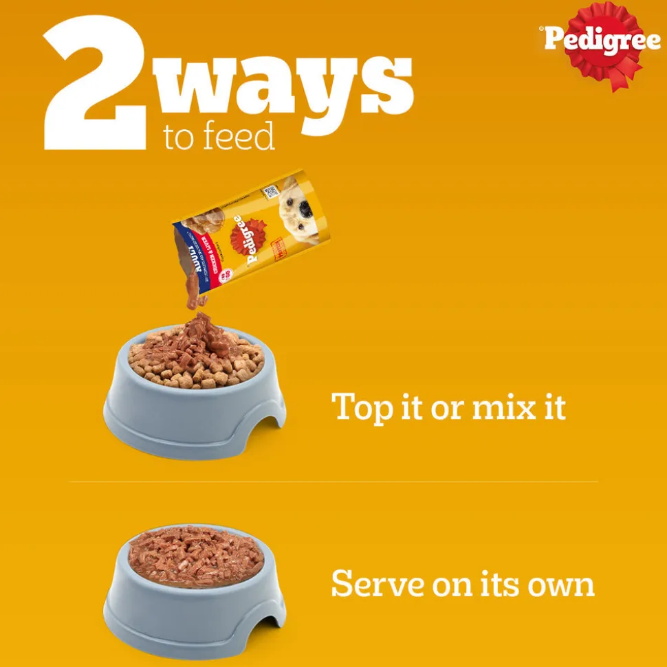 Pedigree Chicken & Liver Chunks In Gravy Adult Dog Wet Food - 130 g