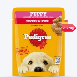 Pedigree Chicken & Liver Chunks in Gravy Wet Puppy Food - 70 g packs