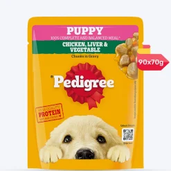 Pedigree Chicken & Liver Chunks in Gravy with Vegetables Wet Puppy Food - 70gm Packs