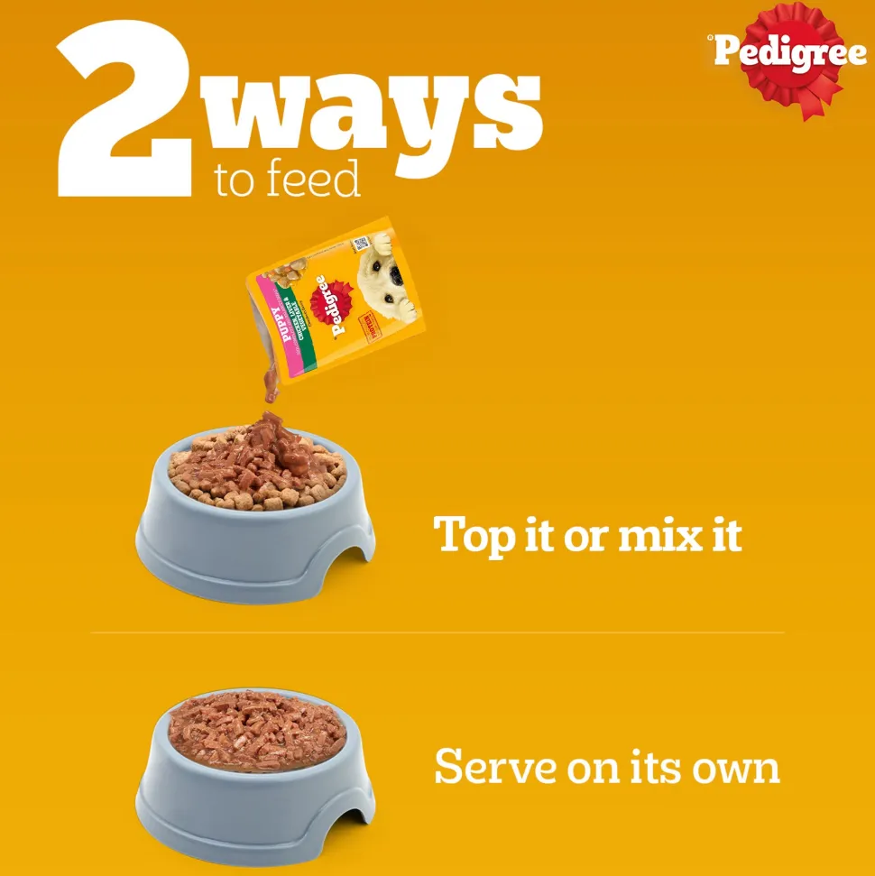 Pedigree Chicken & Liver Chunks in Gravy with Vegetables Wet Puppy Food - 70gm Packs