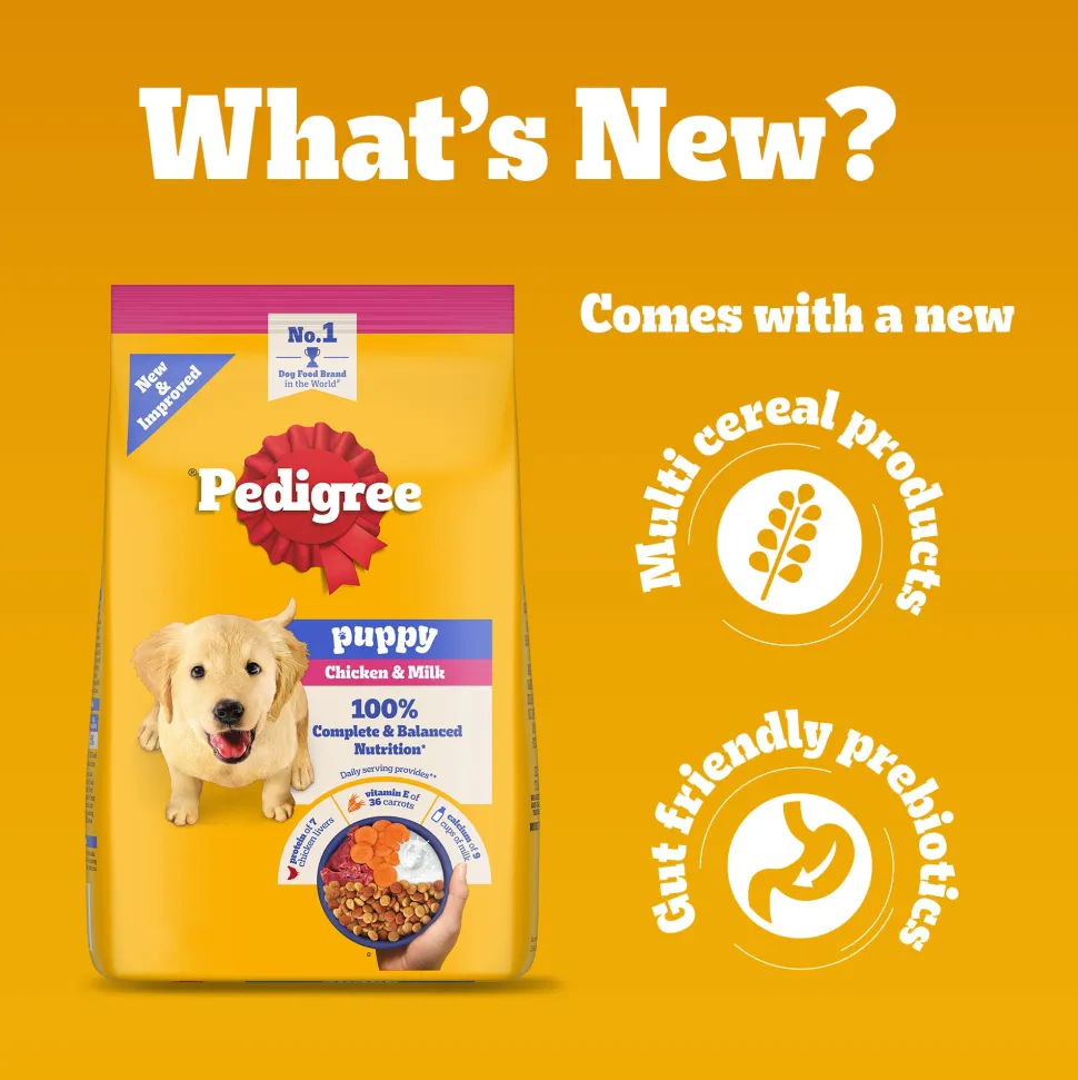 Pedigree Chicken & Milk Puppy Dry Dog Food (Contains 37 Essential Nutrients)