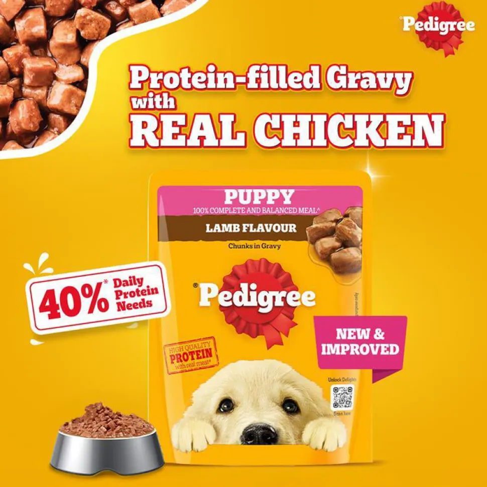 Pedigree Lamb Chunks In Gravy Puppy Wet Food - 70 g