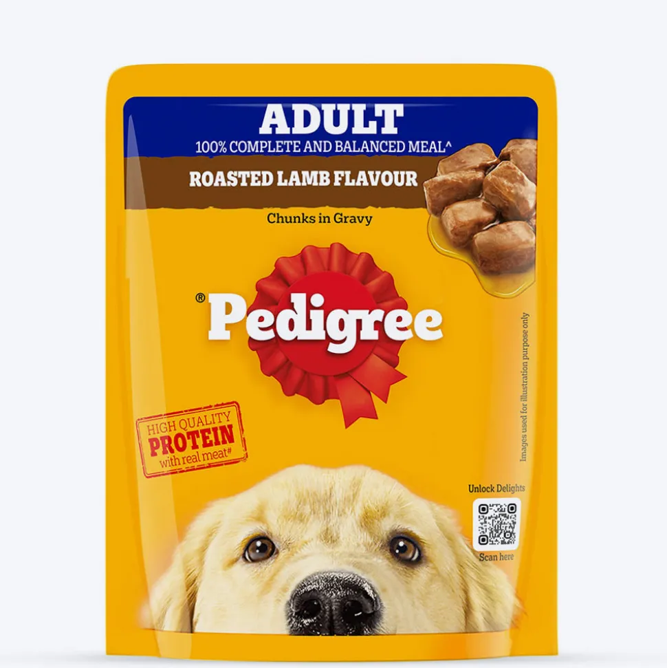 Pedigree Roasted Lamb Flavour Chunks In Gravy Adult Dog Wet Food - 70 gm