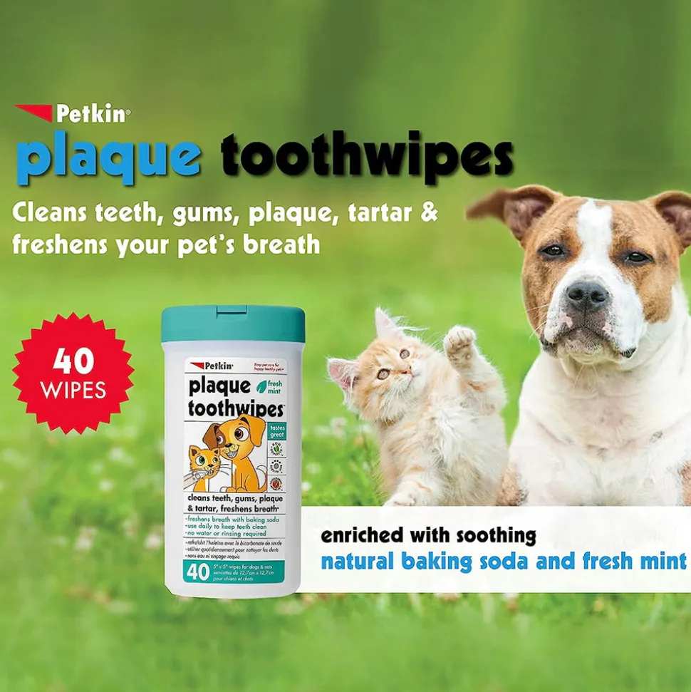 Petkin Toothwipes for Dog & Cat - 40 Wipes