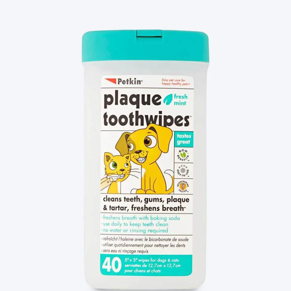 Petkin Toothwipes for Dog & Cat - 40 Wipes