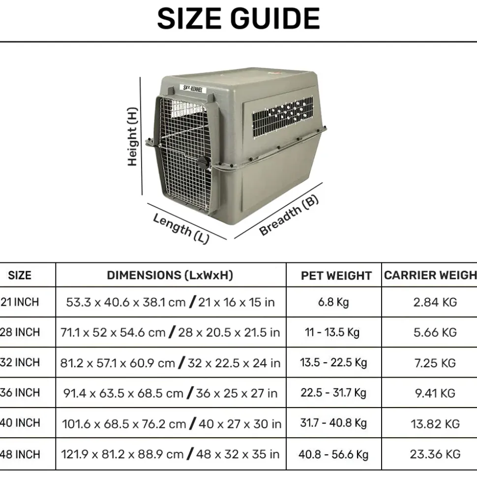 Petmate Sky Kennel Carrier For Dog & Cat - Light Grey