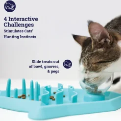 Petstages Hunt N Snack Mat Cat Slow Feeder - Blue