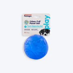 Petstages Orbee-Tuff Planet Treat Dispensing Ball Interactive Dog Toy - Royal Blue - M