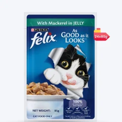 Purina Felix With Mackerel In Jelly Adult Cat Wet Food - 85 g