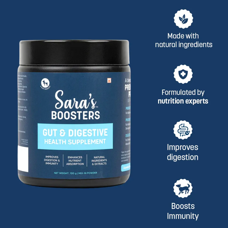 Sara's Boosters Gut & Digestive Health Supplement For Dogs - 100 g
