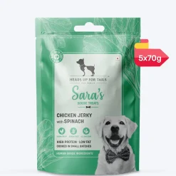 Sara's Chicken Jerky with Spinach Dog Treats Grain-Free 70g