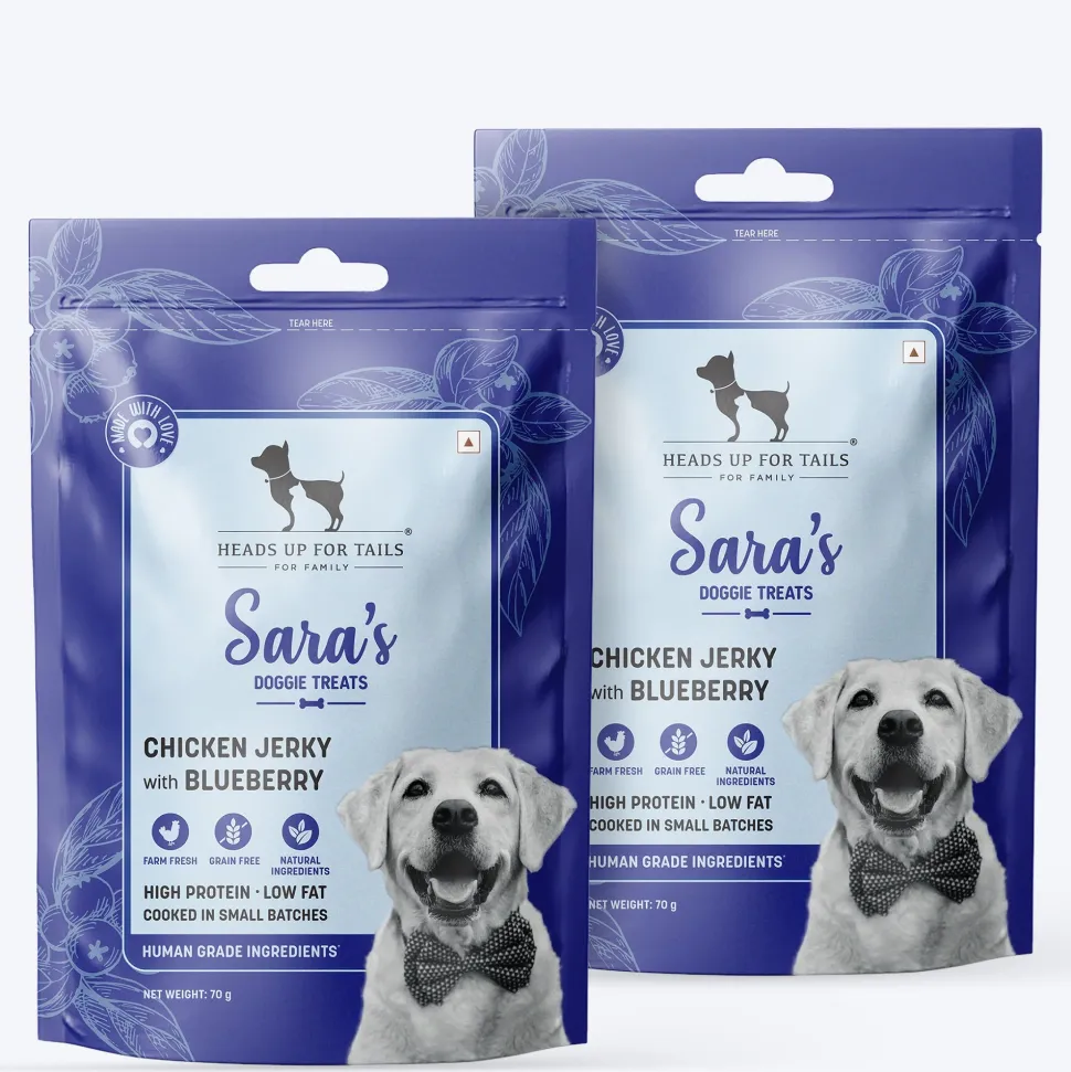 Sara's Dehydrated Chicken Jerky with Blueberry Dog Treats 70g