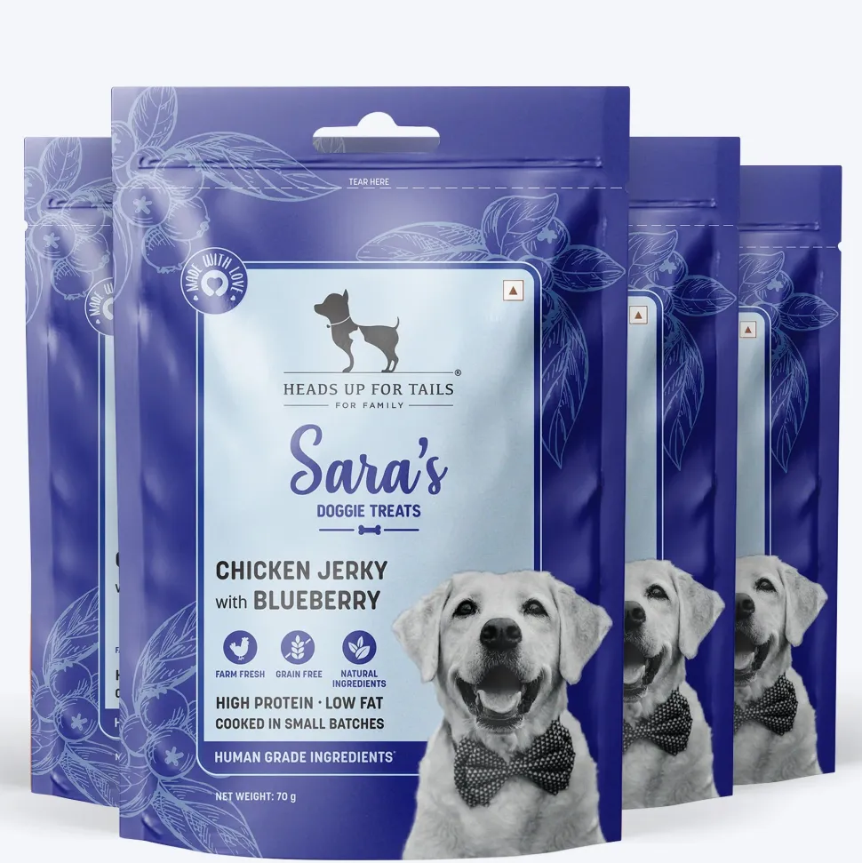 Sara's Dehydrated Chicken Jerky with Blueberry Dog Treats 70g
