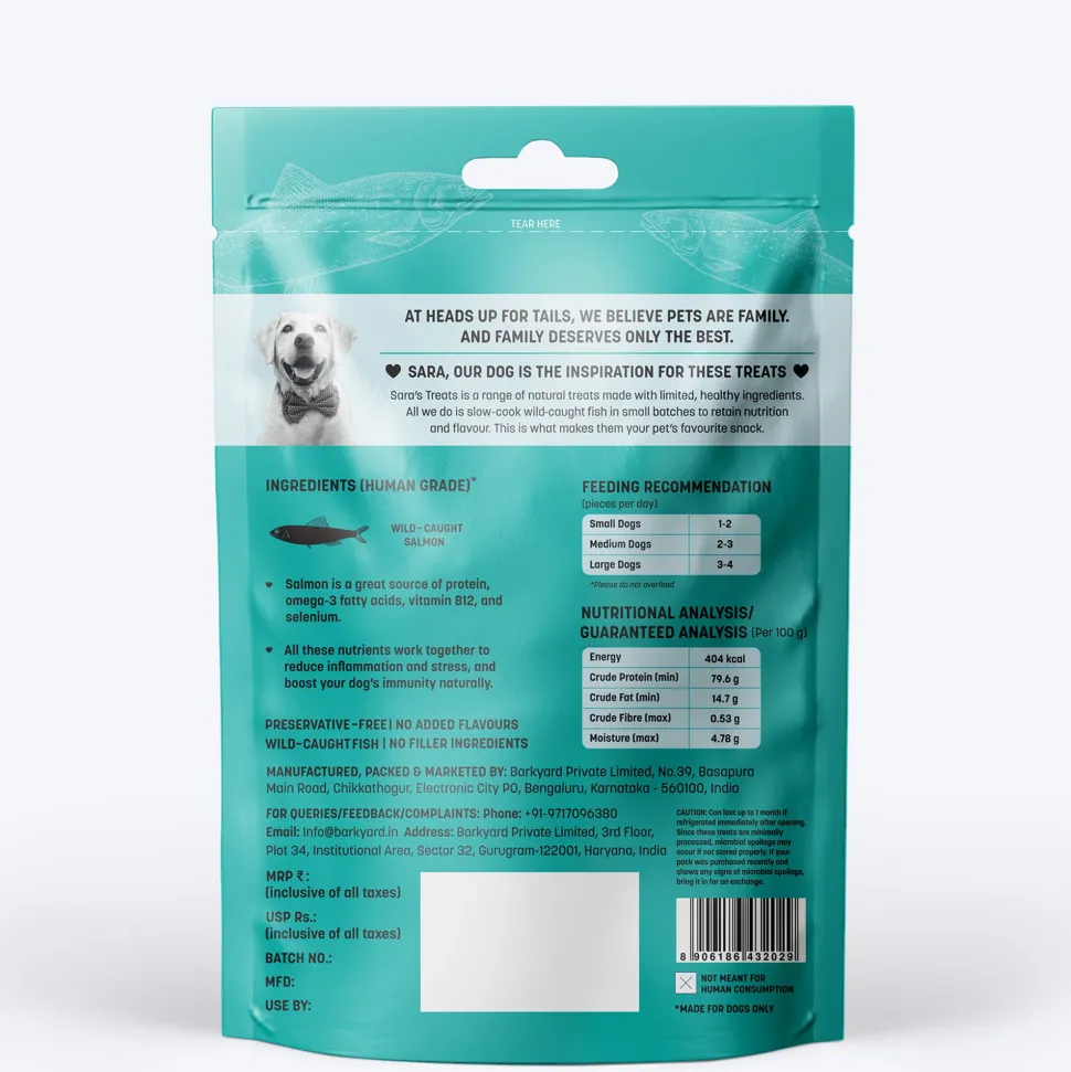 Sara's Dehydrated Salmon Jerky Dog Treats Grain-Free 70g