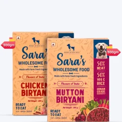 Sara's Wholesome Biryani Dog Food - Flavours of India - (2 x 300 g)
