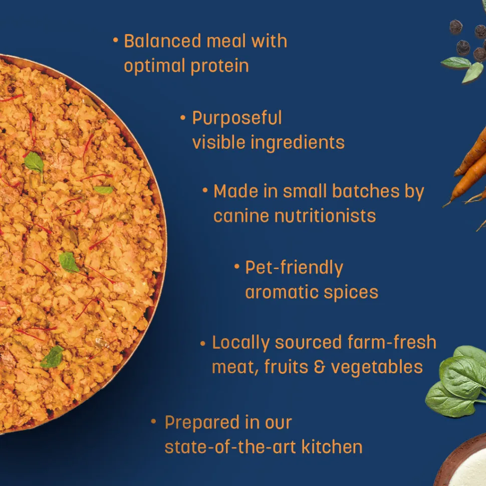Sara's Wholesome Chicken Biryani Wet Dog Food Human-Grade