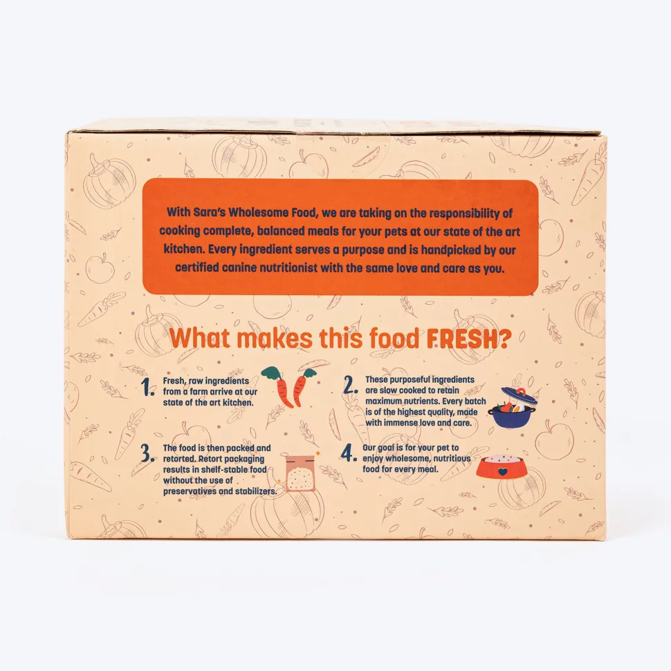 Sara's Wholesome Chicken & Brown Rice Dog Food 10x100g