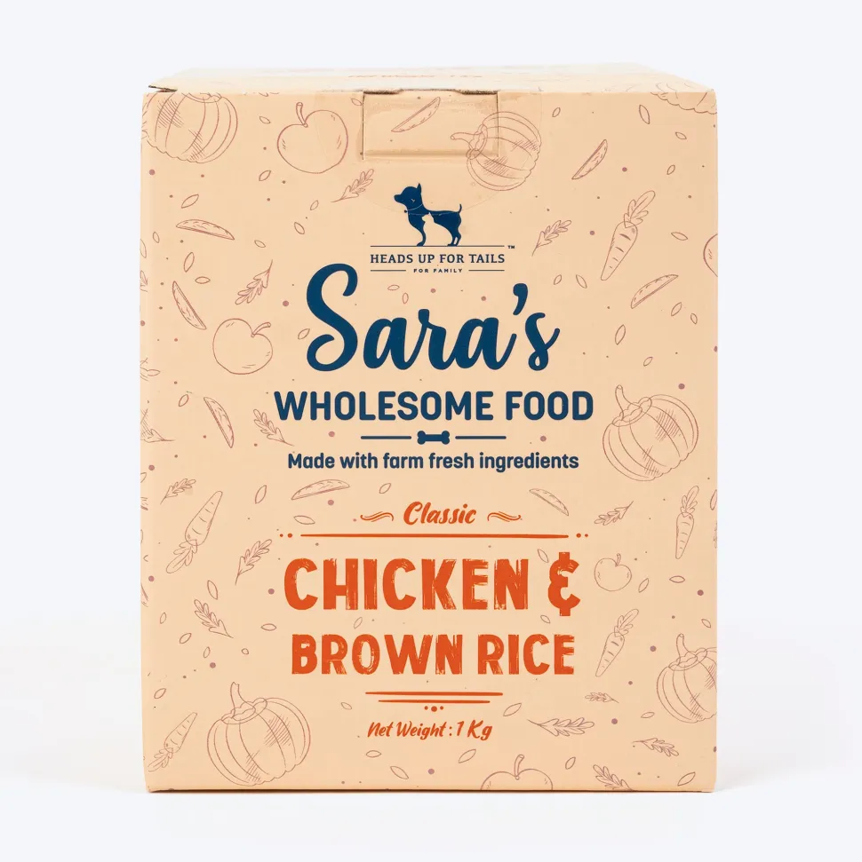 Sara's Wholesome Chicken & Brown Rice Dog Food 10x100g