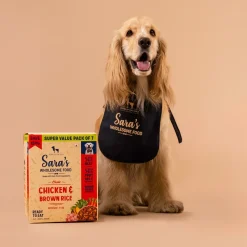 Sara's Wholesome Chicken & Brown Rice Wet Dog Food 7x300g