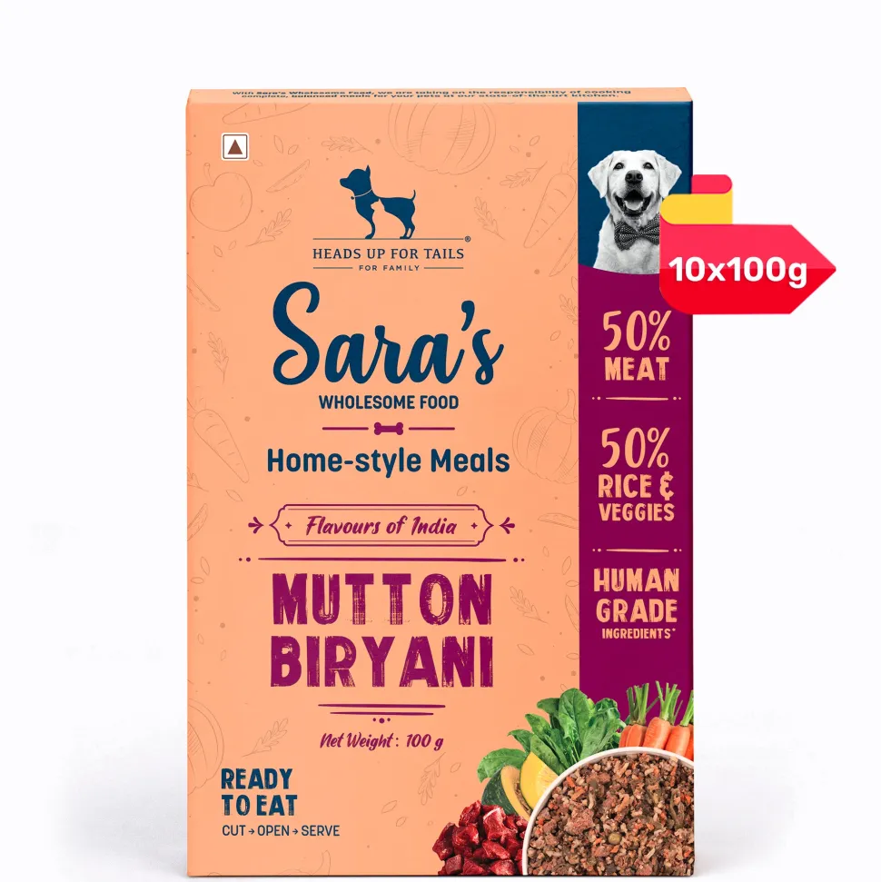 Sara's Wholesome Mutton Biryani Wet Dog Food Human-Grade