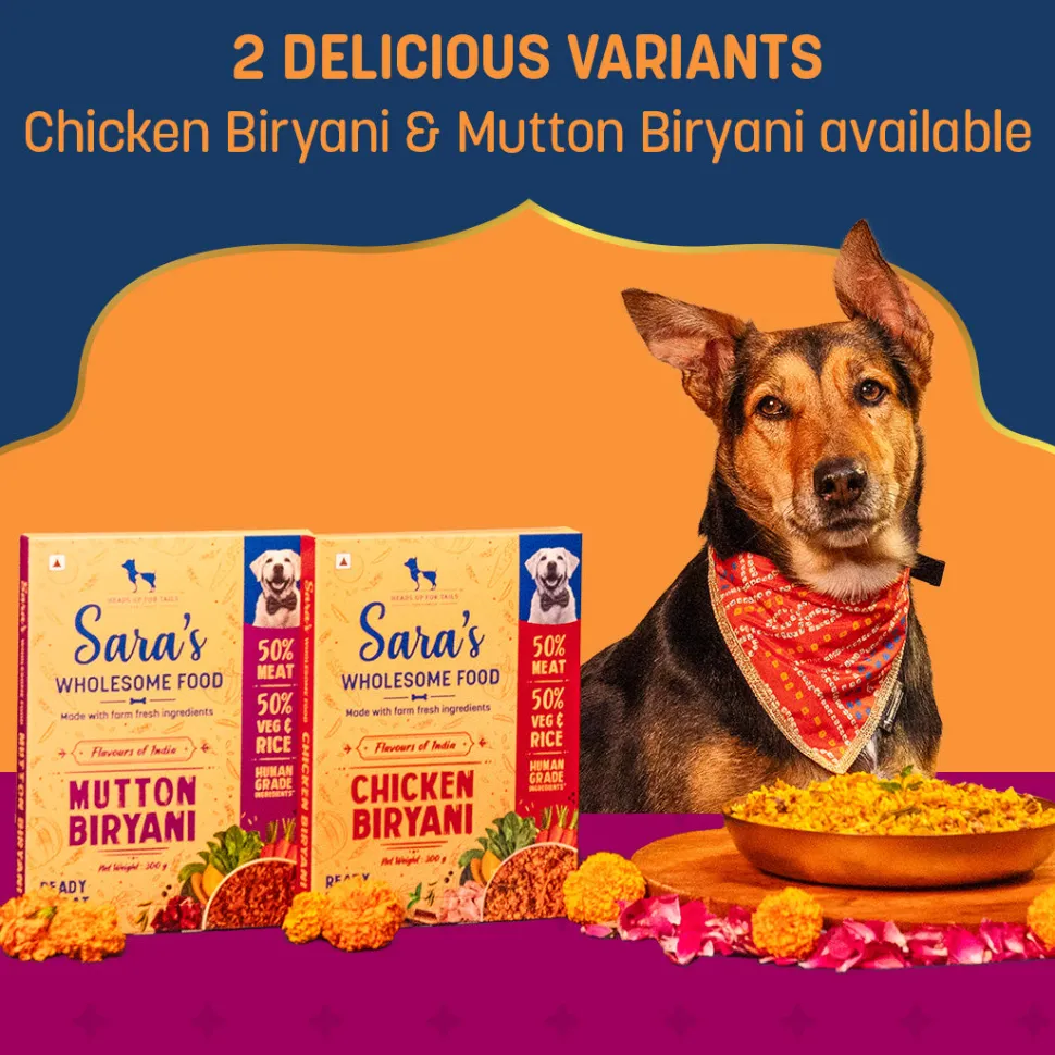 Sara's Wholesome Mutton Biryani Wet Dog Food Human-Grade