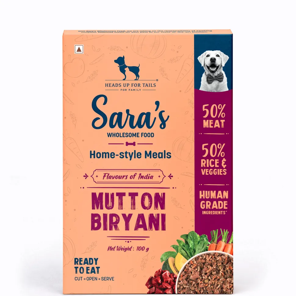 Sara's Wholesome Mutton Biryani Wet Dog Food Human-Grade