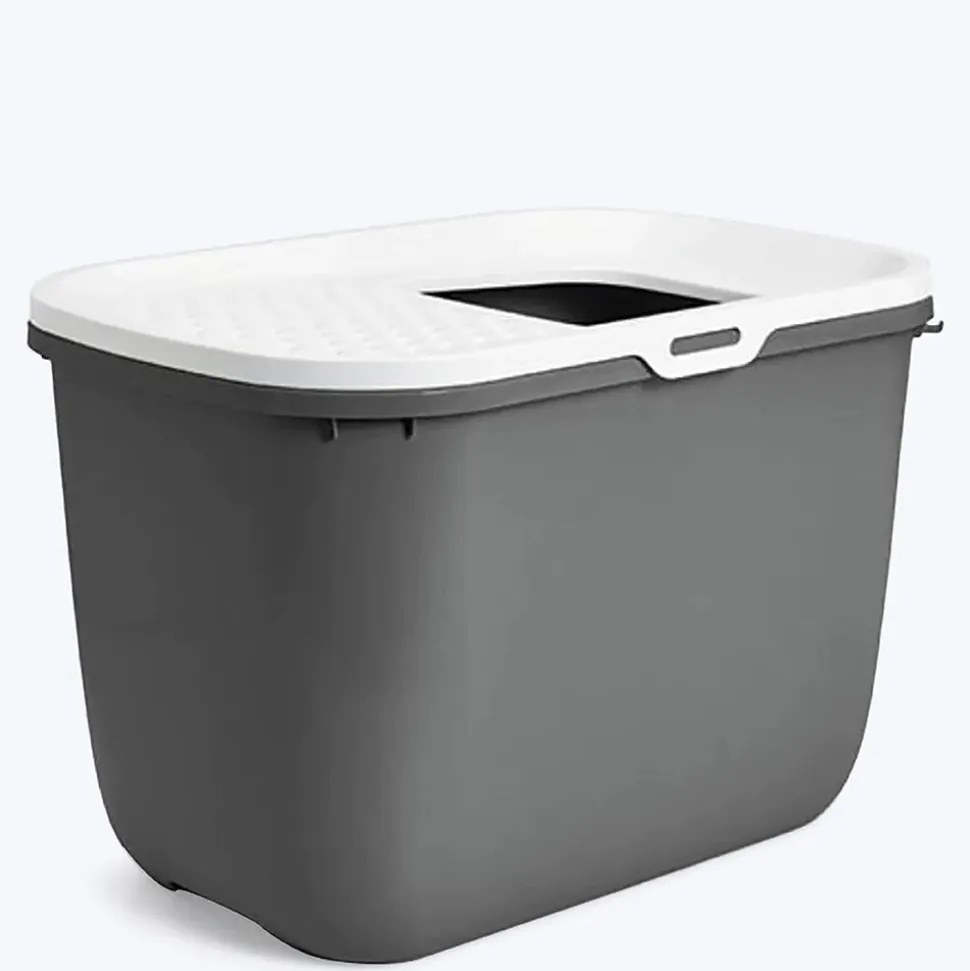 Savic Hop In Modern Cat Litter Tray - Anthracite - 23 x 15.3 x 15.5 inch