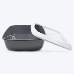 Savic Iriz Cat Litter Tray with Rim - Grey - 19.5 x 14.4 x 5.5 inch