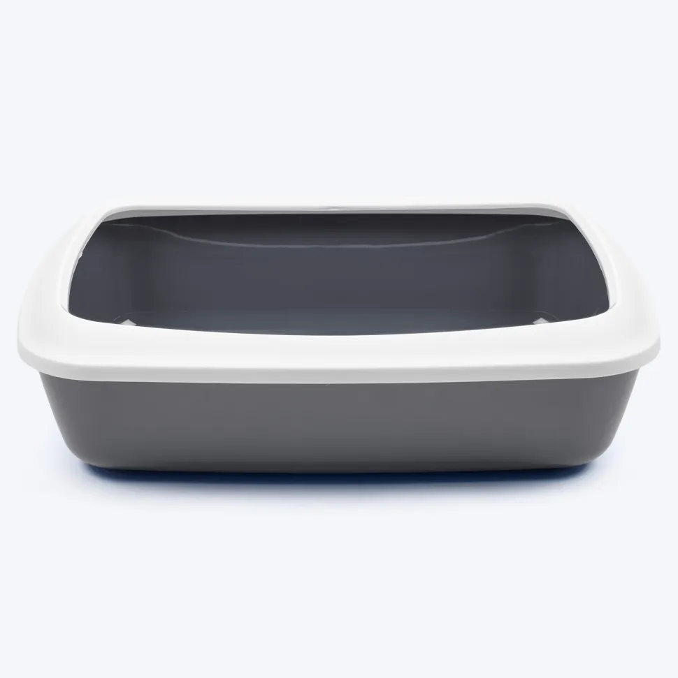 Savic Iriz Cat Litter Tray with Rim - Grey - 19.5 x 14.4 x 5.5 inch