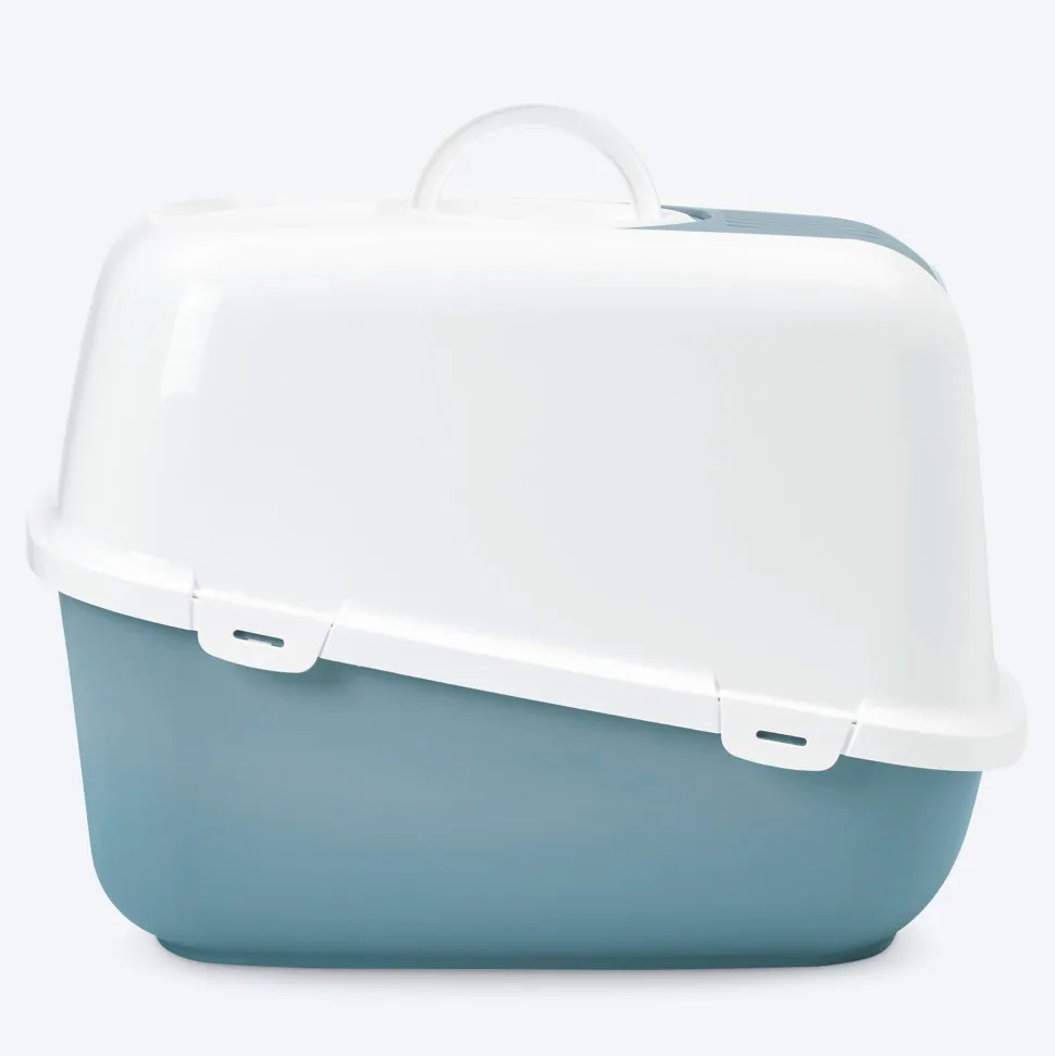 Savic Nestor Jumbo Cat Toilet - White-Bluestone - 26 x 19 x 18 inch