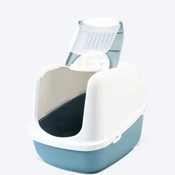 Savic Nestor Jumbo Cat Toilet - White-Bluestone - 26 x 19 x 18 inch