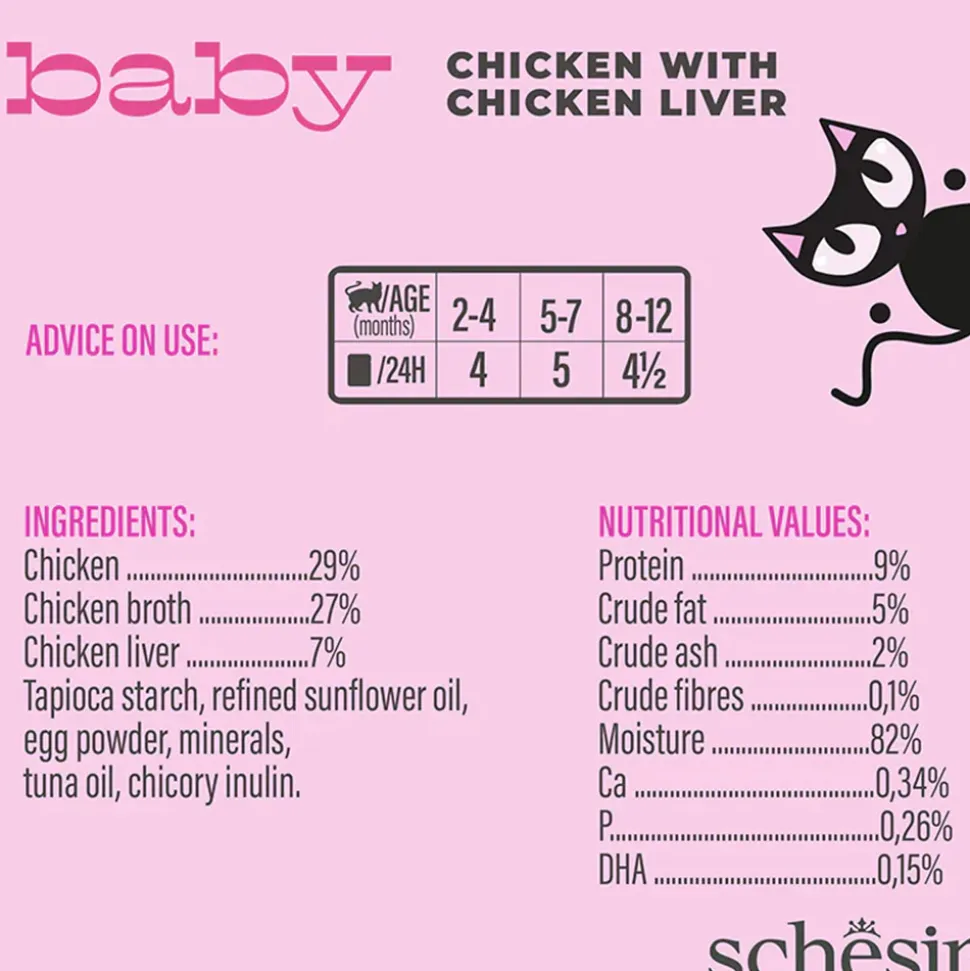 Schesir Baby Mousse Chicken With Chicken Liver Wet Food For Kitten - 70 gm