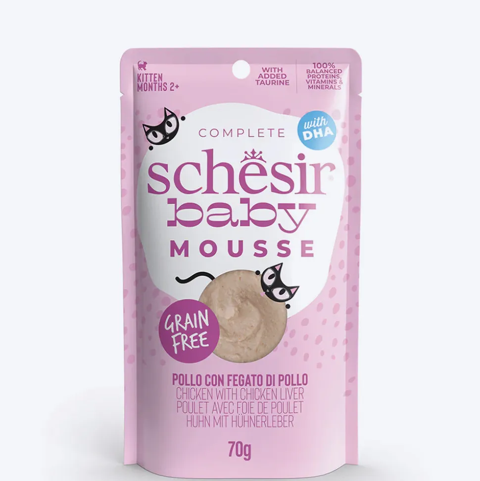 Schesir Baby Mousse Chicken With Chicken Liver Wet Food For Kitten - 70 gm