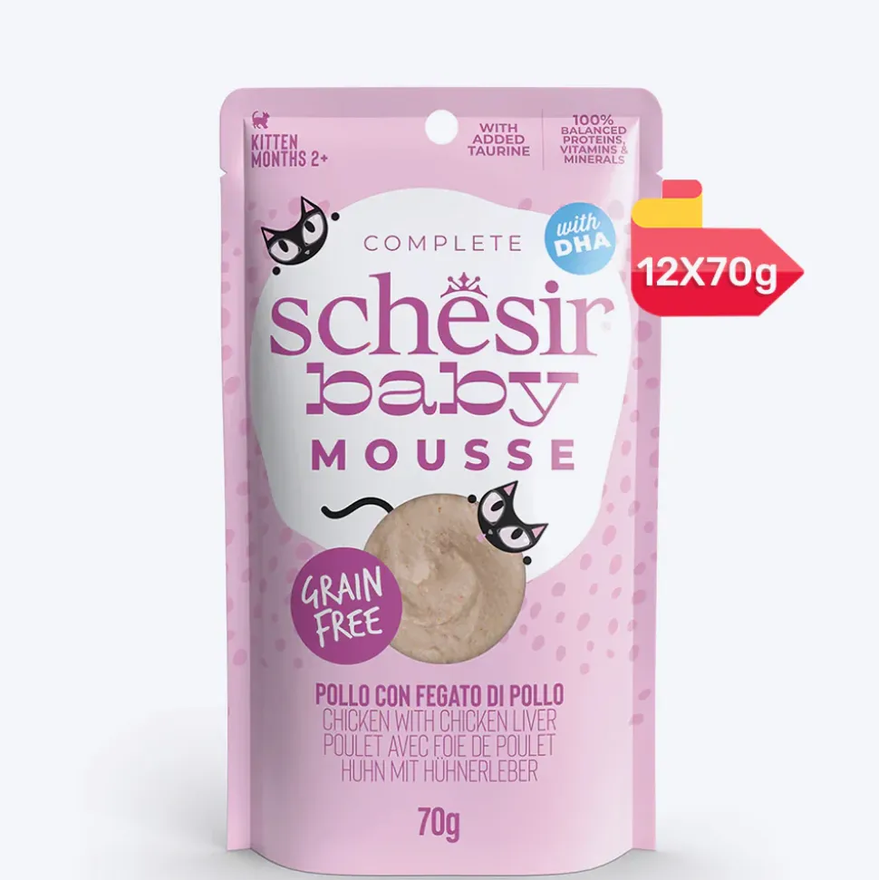 Schesir Baby Mousse Chicken With Chicken Liver Wet Food For Kitten - 70 gm